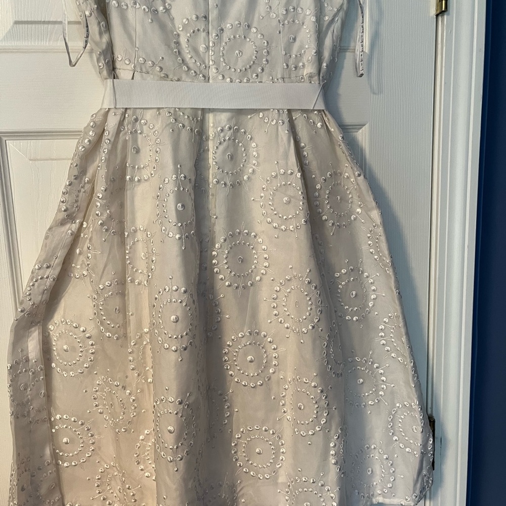 Lilly Pulitzer dress white dressy size 10 gorgeous unique strapless - Picture 3 of 5
